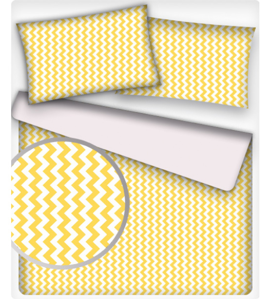 Dekorační dětské bavlněné látky metráž Cikcak barva žlutá