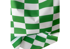Venkovní látka na zahradní lehátka a houpací sítě, Bílo-Zelená Šachovnice, 5x10 cm