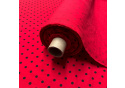 Tissu coton au métre couleur rouge pois Noir 7 mm