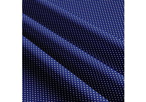 Dětské bavlněné látky, metráž. Puntík 2 mm, Bílý na Modrém