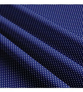 Dětské bavlněné látky, metráž. Puntík 2 mm, bílý na Modrém