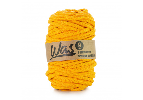 Bavlněná šňůra 9mm, 50m, tmavě žlutá 070