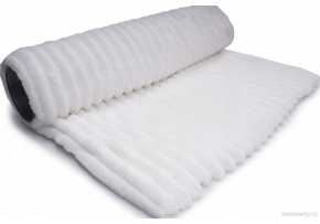 Dekorační látka Mínky Proužky, barva Bílá