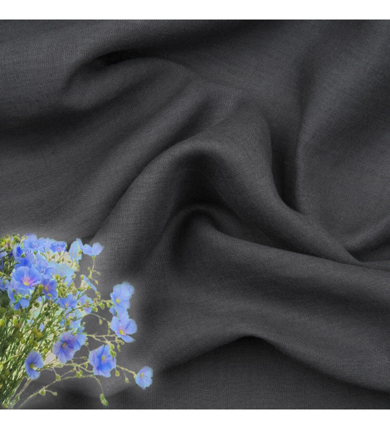 Lněná přírodní látka Julia barva grafit 154 grm2 6339