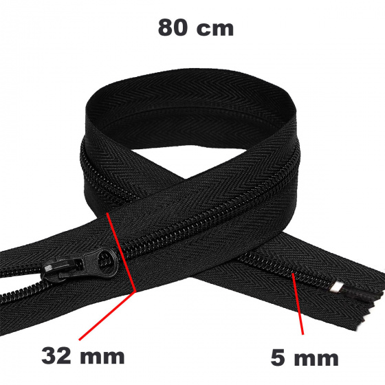 Zip spirálový černý 32 mm délka 80 cm