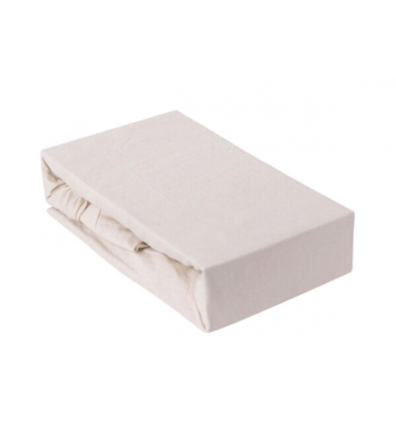 Prostěradlo s gumou 90x200 cm Jersey, barva Ecru