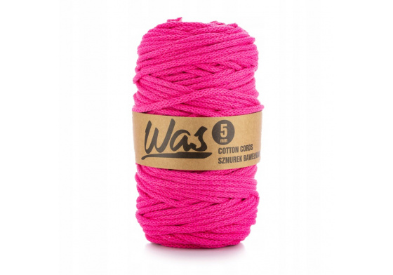Bavlněná šňůra 5mm, 100m, fuchsie 110