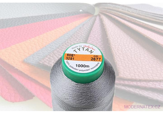 Čalounická šicí nitě TYTAN 60E 1000 m  šedé barva 2677