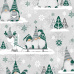 Vánoční bavlněná dekorační látka, metráž 160 cm, vzor 25 barva zelená