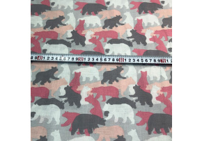 Bavlněná látka, metráž. Medvidci na Šedém