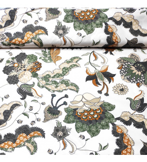 Bavlněná látka 100% bavlny, 125 g/m², šíře 160 cm, poviev bílé-hnědý