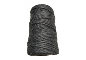 Šňůra pletená bavlněná barva grafitová 40 m