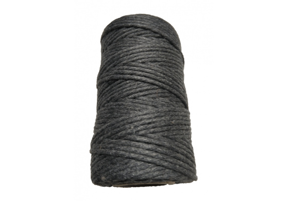 Šňůra pletená bavlněná barva grafitová 40 m