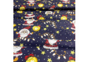 Christmas cotton fabric, by the meter, width 160 cm, Christmas pattern on Navy Blue