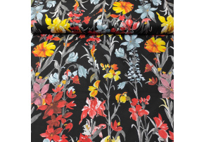 Bavlněná látka Pole na Černém