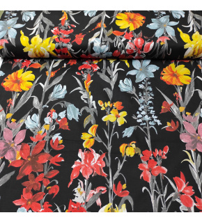 Bavlněná látka 100% bavlny, 125 g/m², šíře 160 cm, pole na černém