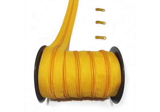 Zip spirálový žlutý 5 mm metráž 