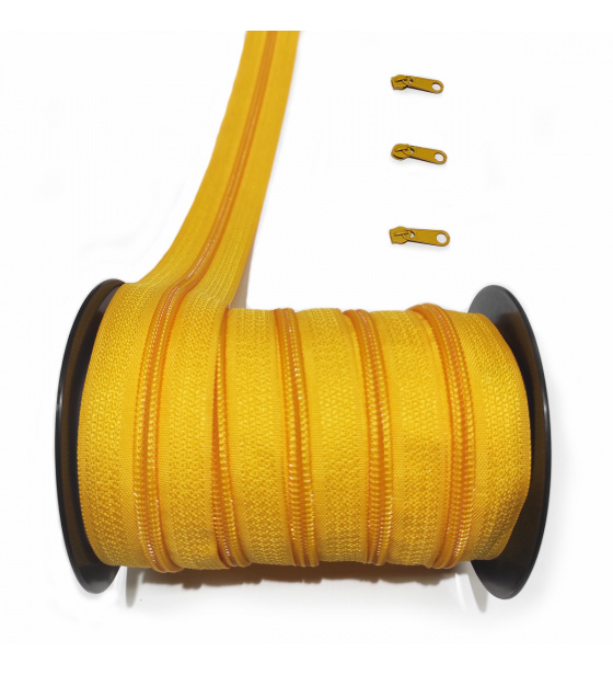 Zip spirálový žlutý 5 mm metráž 
