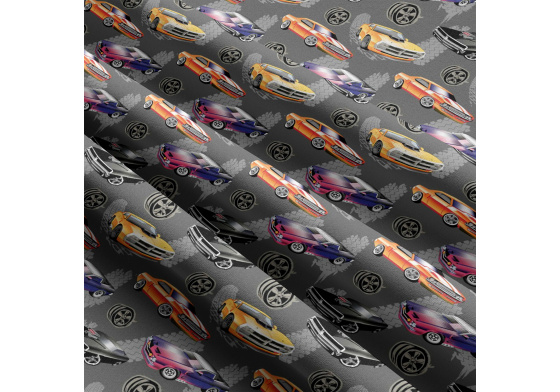 Dětská bavlněná látka metráž Auto na Grafitovém