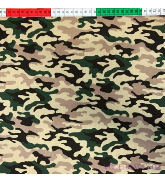 Bavlněná látka 100% bavlna, 125 g/m², šíře 160 cm, moro zelené