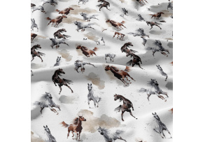 Bavlněné látky, metráž. Koně na Bílém