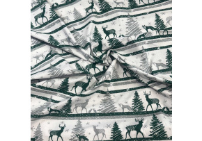 Vánoční bavlněná látka, metráž, šíře 160 cm, Vánoční vzor barva Zelená 03