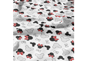 Bavlněné látky, metráž. Kokardy Červené na Bílém Bavlněné látky, metráž. Kokardy Červené na Bílém