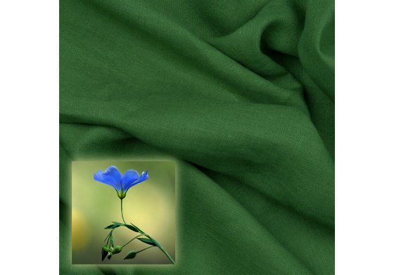 Přírodní lněná látka Oskar, Zelená, 265 gr/m2