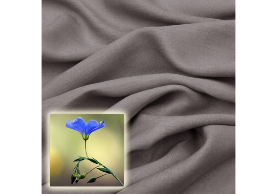 Přírodní lněná látka Oskar barva šedá 265 gr/m2