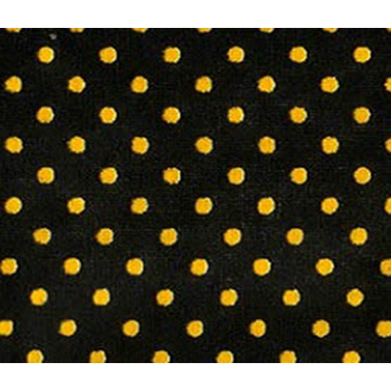 Dětské bavlněné látky vzor Puntík 4 mm barva černo-žlutá, metráž