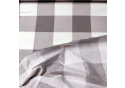 Tissu coton au métre couleur blanche carreaux maron 8 cm