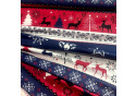 Christmas cotton fabric, by the meter, width 160 cm, Scandinavian Blue motif