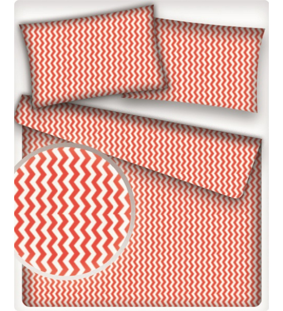 Dekorační dětské bavlněné látky metráž Cikcak barva červená