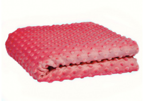 Látka mikroplyš Minky 380 Puntík, barva Koralová