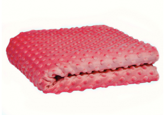 Minky 380 látky mikroplyš puntík  barva koralová