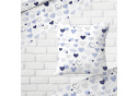 Dekorační bavlněná látka, metráž, Srdíčka Modrá na Bílém