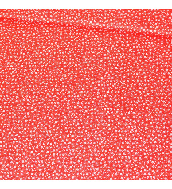 Dekorační dětská bavlněná látka vzor mini kytičky na červeném