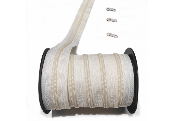 Zip spirálový ecru 5 mm metráž