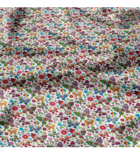 Bavlněné látky, metráž. Motýlci Léto na Bílém