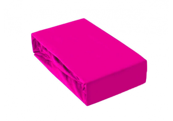 Prostěradlo s gumou 180x200 cm Jersey, barva Fuchsie