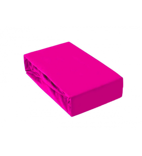 Prostěradlo s gumou 180x200 cm Jersey, barva Fuchsie