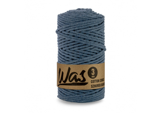 Bavlněná šňůra 3mm, 100m, DENIM