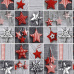 Vánoční bavlněná dekorační látka, metráž 160 cm, vzor 49 barva šedá