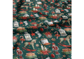 Vánoční bavlněná látka, metráž, šíře 160 cm, Vánoční Stráž-35