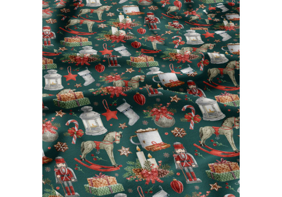 Vánoční bavlněná látka, metráž, šíře 160 cm, Vánoční Stráž-35