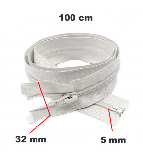 Zip spirálový Dělitelný bílý 5 mm délka 100 cm
