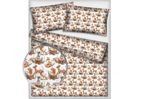 Bavlněná látka, metráž. Crazy cat na Bílém