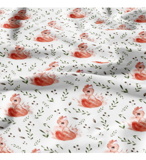 Bavlněné látky, metráž. Veverka na Bílém