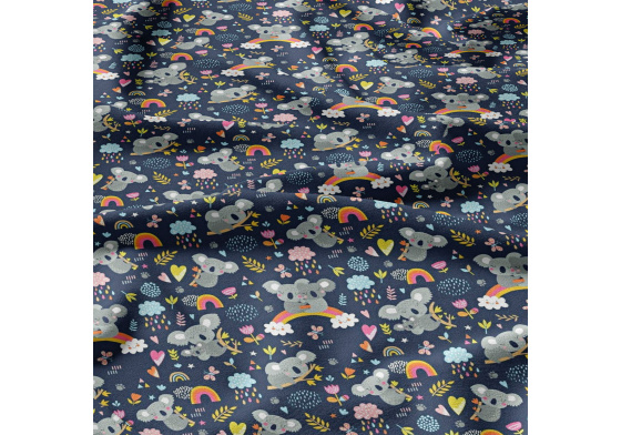 Bavlněné látky, metráž. Pandy na duze na Granátovém