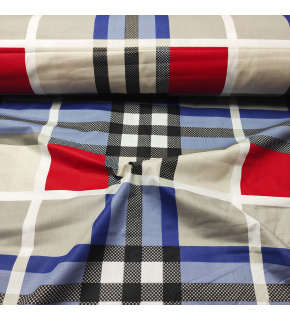 Dětské bavlněné látky, metráž. Kostka velká, Červená